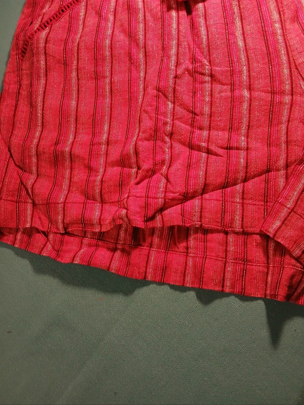 Briggs Women's Shorts XXL Red Stripes Draw String Waist Linen Blend Short NWT - Picture 6 of 12